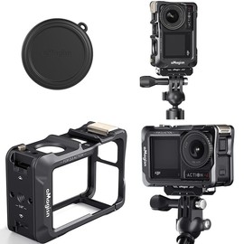 DJI Action 5 Pro / Action 4 / Action 3 Cage Aluminum Alloy Quick Release Protective Frame with Lens Protective Cover, Camera Protective Case Connectable Tripod Selfie Stick Microphone