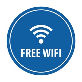 Signs ByLITA Circle Free WiFi Sign (Blue) - Large