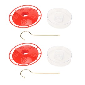 2 Sets Hummingbird Feeder Leakproof Easy to Clean and Refill 5 Feeding Stations Hanging Bird Feeder for Outdoor