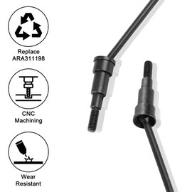 GLOBACT #45 Steel CVD Driveshaft Front Rear Drive Shafts Set for Arrma 1/18 Granite Grom 1/14 Typhon Grom Mega 380 1/18 RC Monster Truck Buggy Upgrade Replace ARA311198 (Black)