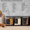 Glass Storage Jars with Bamboo Lids, 50oz Square Food Storage