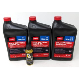 Toro 144-1029 SAE 10W-50 Synthetic Engine Oil (3-Quarts) and Fuel Treatment
