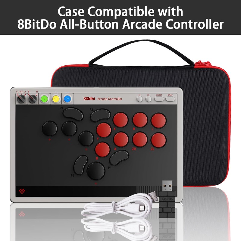 co2CREA Storage Carry Hard Case for 8BitDo All-Button Arcade AController