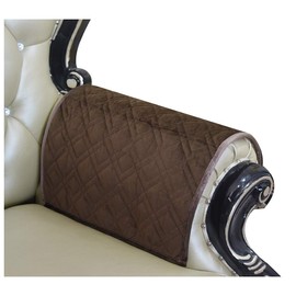 HAOMAIJIA Sofa Armrest Cover, Recliner Chair Arm Cover,Armchair Slipcover Non Slip Quilted Furniture Protector for Leather Sofa Couch (BLatte, 14 x14, 2 Pieces)