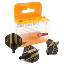 CUESOUL AK4 Flight Heat Transfer Standard Shape Flight, Black Base Color + Gold Black Color Pattern, Set of 3 (CS-AK4+1-9)
