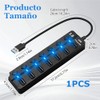 Hub USB 3.0 Splitter,7 Puertos Multi USB 3.0 Hub Splitter