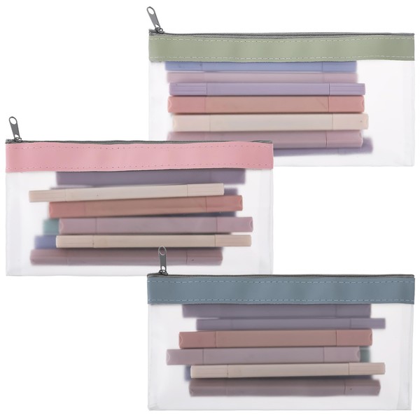 KALIONE Pack of 4 Small Pencil Case, Translucent Pencil Case,