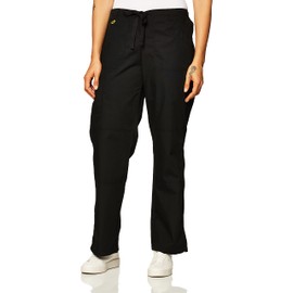 WonderWink Women's Fashion Cargo Pant, Black, Small/Petite