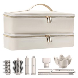 Wjang - Funda de transporte para Shark Flexstyle, funda de viaje de doble capa para Shark Flexstyle/Dyson Airwrap, funda de almacenamiento impermeable, bolsa organizadora de viaje portátil para Shark Flexstyle y Dyson Airwrap Styler, Blanco apagado, Port