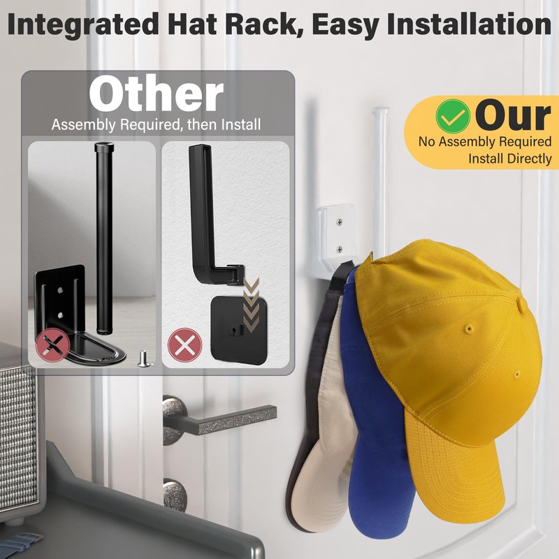 Ginyoyo 2 Pack Hat Organizer, Hat Rack for Wall, Strong