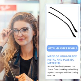 FAVOMOTO 1 Pair Spectacle Legs Eyeglass Frame Replacement Temple Arm Eyeglasses Repair Kit Glasses Replacement Glasses Arms Legs Eye Glasses Black Frame Sunglasses Screw Men and Women Metal