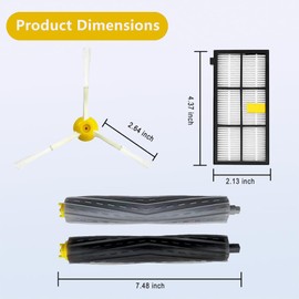 Replacement Accessory Kit Compatible for iRobot Roomba 800 Series 850 860 861 864 866 870 871 880 890 891 900 Series 960 961 980 981 985 Hepa Filter Side Main Brush Accessories