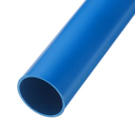 Rebower 1-3/4" x 2" PVC Pipe 20" Plastic Rigid Tubing Round High Impact Drain Pipe, [for Greenhouse Garden Home HVAC Plumbing] - 45.2mm x 50mm / Blue