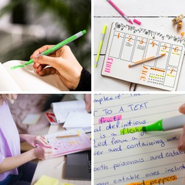 Schneider Shine-Up Highlighters (line width 1 + 4 mm, made from bio-based plastic, awarded with The Blue Angel), 4 assorted