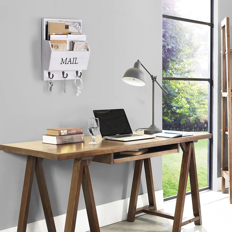 DLQuarts Mail Organizer with Key Holder for Wall Decorative Mail