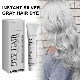 Hair Color Silver Silbergraue natürliche Haartönungscreme von Boxiatil – temporäre Haarfärbecreme für strahlendes silbergraues Haar | graue Haarfärbecreme für alle Haartypen
