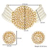 Aheli Pearl Diamond Gargantilla Collar con pendientes redondos Set Regalo