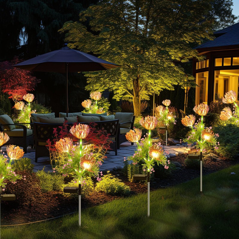 SyouHome Solar Garden Lights Outdoor, 6 Pack Solar Flowers Lights,18