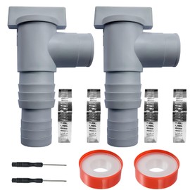 Shunfaji Swimming Pool Maintenance/Stop Valve with 32/38mm Hose Connection, Pool Valve Double Split Hose Valve Plunger Valve Pool Accessories, For Above Ground Pool and Pool Pump (Pack of 2)