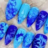 Aqua Matte Handmade Nail Tips - Oval M / 아쿠아
