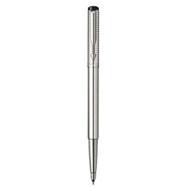 Parker Vector Premium Shiny Stainless Steel Chiselled Blue Rollerball Pen