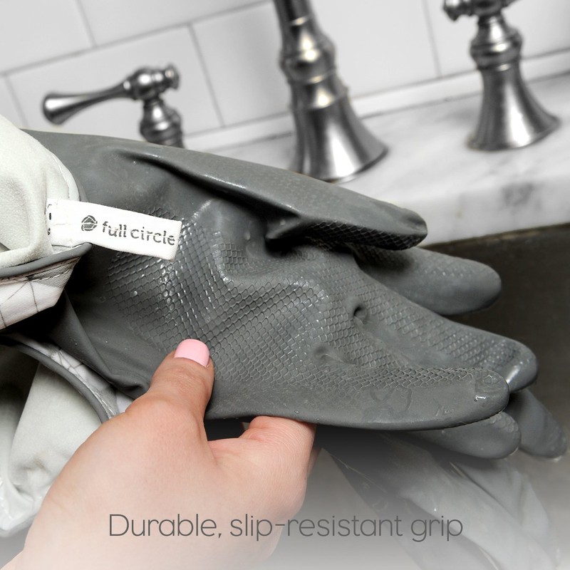 Full Circle Splash Patrol Natural Latex Cleaning and Dish Gloves,