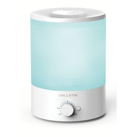 Delletir Cool Mist Humidifiers for Babies, Bedroom, Nursery, Home and Office | Super Quiet Ultrasonic Vaporizer, Large Top-Refill 3.5L, Essential Oil Diffuser, Auto Off, Easy Clean