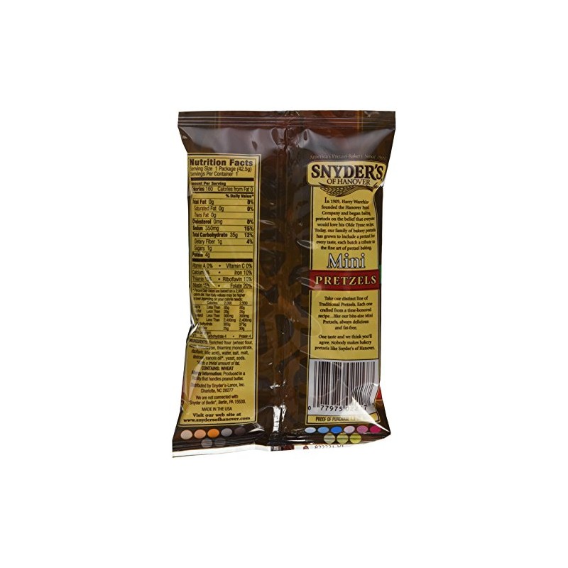 Snyder's of Hanover Mini Pretzels, 1.5 oz bags, 48-Count