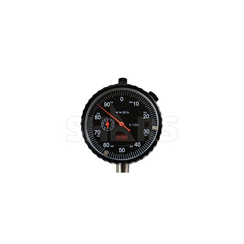 Shars 1 Inch High Precision Dial Indicator, Black Face, .001"