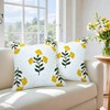 Cythasily Floral Embroidered Decorative Throw Pillow Covers 18"x 18" Set