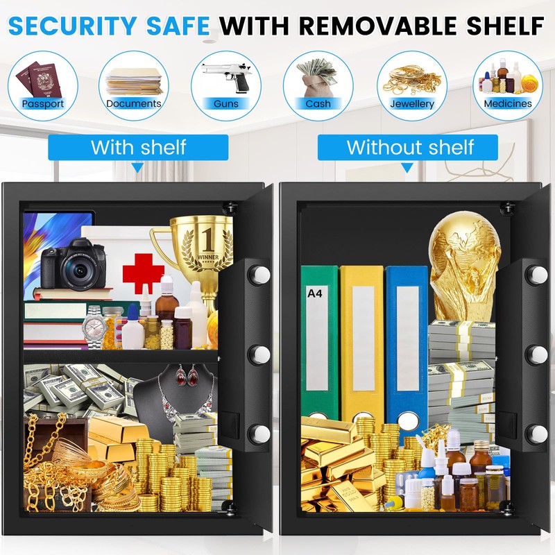 [16.54" Tall] Safe Box, 2.8 Cuft Home Safes Water and