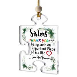 Thank You Sister Gifts from Sister, Birthday Gifts for Sister, Acrylic Puzzle Plaque Ornament Appreciation Decorations Gifts Anniversary Decorations Birthday Christmas Gifts for Sister