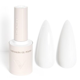 VENALISA White Gel Nail Polish, 1 Pcs White Gel Polish Color High Gloss Soak Off U V Nail Manicure Salon and DIY at Home Gifts for Women