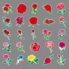 vesaneae 50Pcs Waterproof Vinyl Roses Stickers, 5-8cm Cute Flower Graffiti