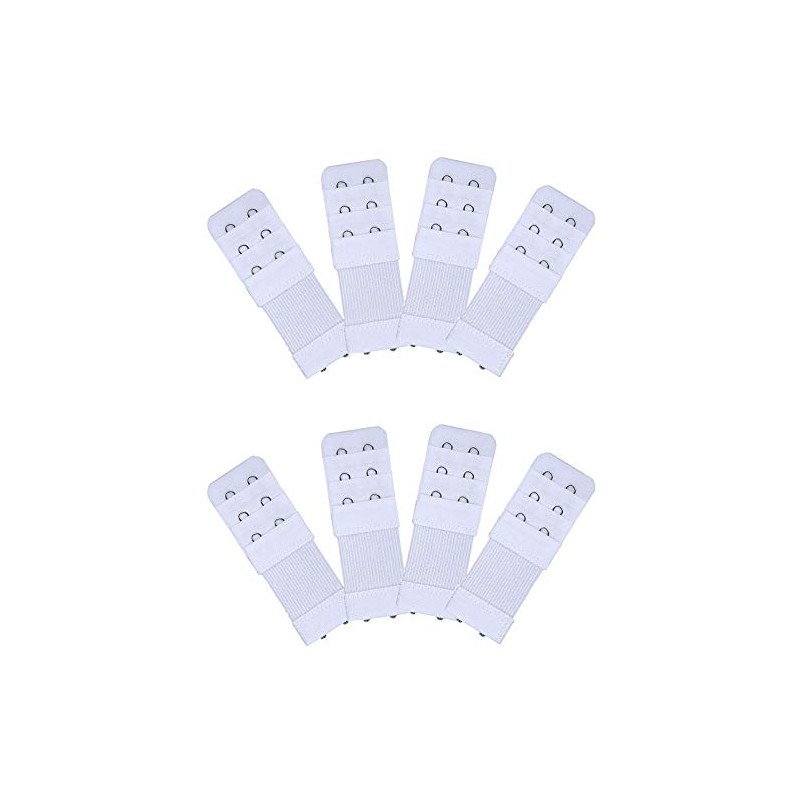 KTOBTEL 8 Pieces Women Bra Extenders 2 Hooks 3 Rows