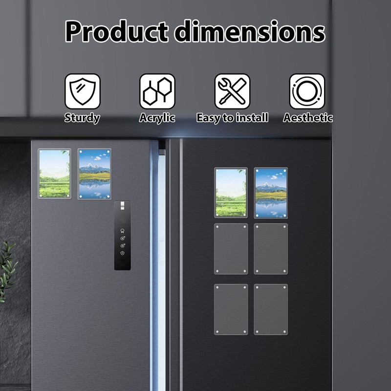 DJAPWPX-10 Pack Acrylic Fridge Magnetic Frame, Clear Fridge Magnetic Photo