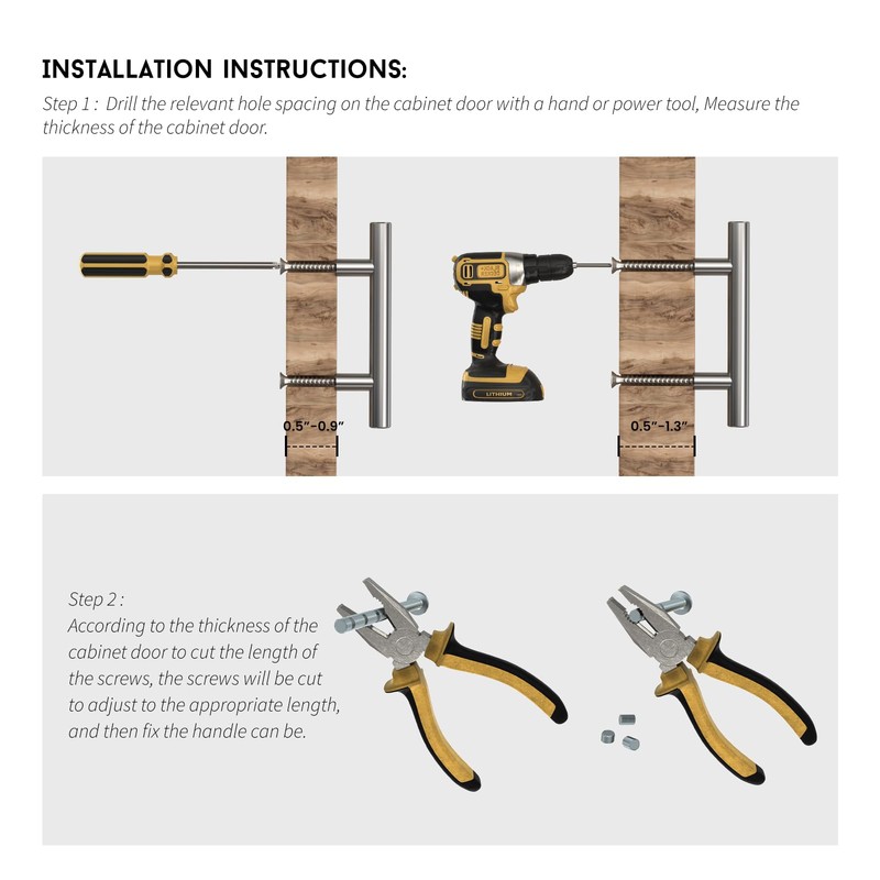 goldenwarm 20 Pack Brushed Nickel and Gold Cabinet Knobs Kitchen