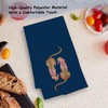 Exqcom Coquette Pink Bow Two Cheetah Kitchen Towels, Navy Blue