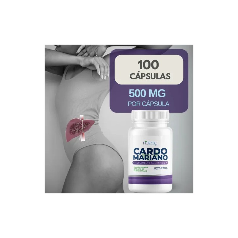 Naima Cardo Mariano 500mg - 100 Cápsulas Pack 3 Frascos
