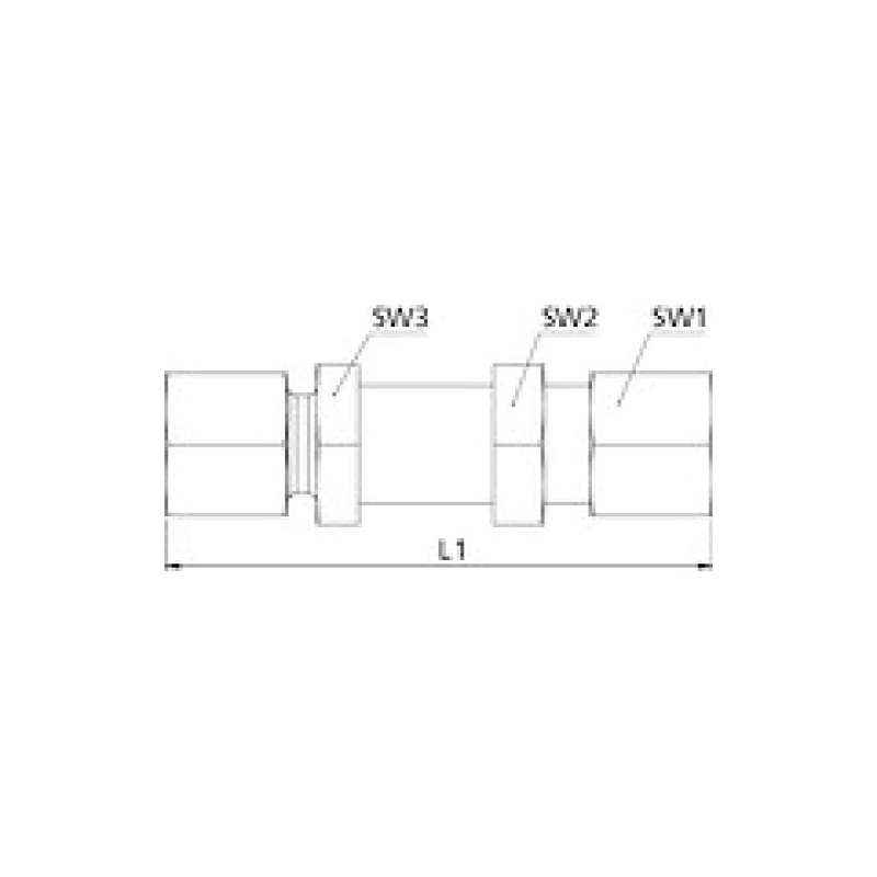 RIEGLER 159226-GSV8SST Straight Bulkhead Fitting, Pipe Outer Diameter 8 mm,