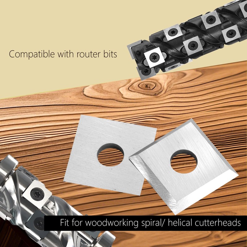 12mm Square Carbide Inserts Cutters Knives Blades 12×12×1.5mm-35°for Woodworking Spiral/Helical