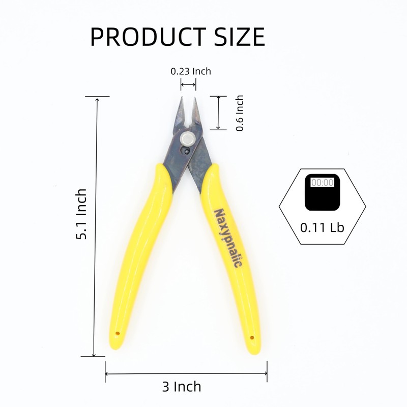 Naxypnalic 5 Inch Micro Wire Cutter，Small Soft Copper Wire Cutters,
