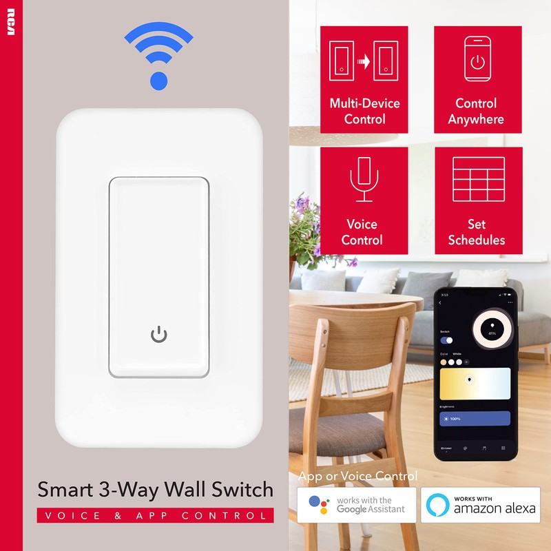 RCA 3-Way Smart Light Switch | Home Décor Smart Wall