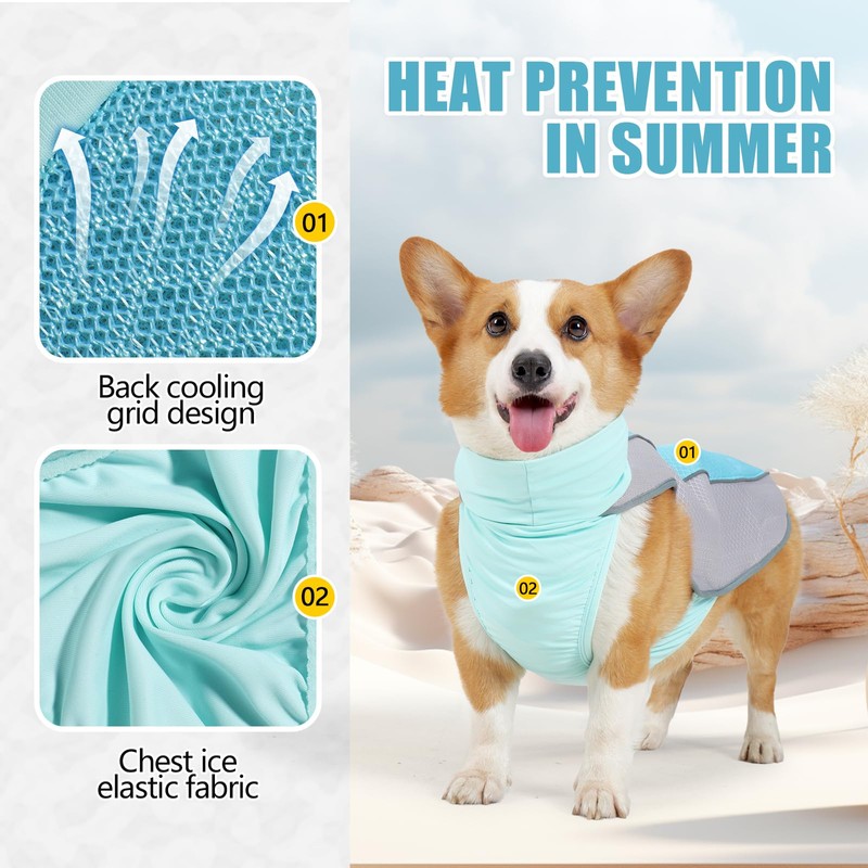Elehui Dog Cooling Vest,Evaporative Comfortable Dog Cooling Coat,Breathable Pet Cooling