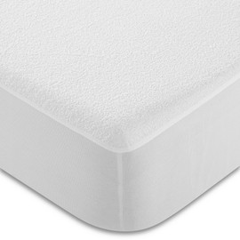 CandidoPenalba Mattress Protector Waterproof Terry Cloth Soft Microfibre Cover Anti Dust Mite Bed Protector 150 cm Oekotex 150 x 190/200 cm White