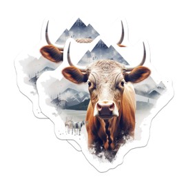 (2 Pack) Cow Magnets - Rustic Farmhouse - Animal Theme Refrigerator Magnets - 5" On Longest Side - for Cars, Fridges, Toolboxes - Made in USA - MAG3802