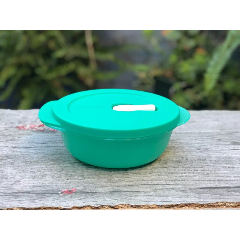 Tupperware Set of 3 Crystalwave Round Microwave Container With Spout