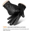 OZERO Mens Winter Gloves Nappa Leather Warm Wool Touchscreen Medium,