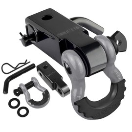 AUTOBOTS Tow Hitch Receiver 2", 45,000 Lbs Break Strength Shackle Hitch Receiver with 5/8" Screw Pin, 3/4 Shackle, Towing Accessories for Vehicle Trailer Recovery Off-Road 2R-Gray-Black-1