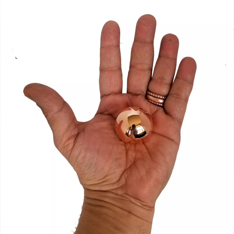 Pure Solid Copper Ball Sphere Orb Energy Healing Grounding Mineral